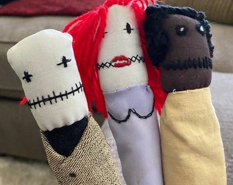 Trio of Salad Fingers finger puppets