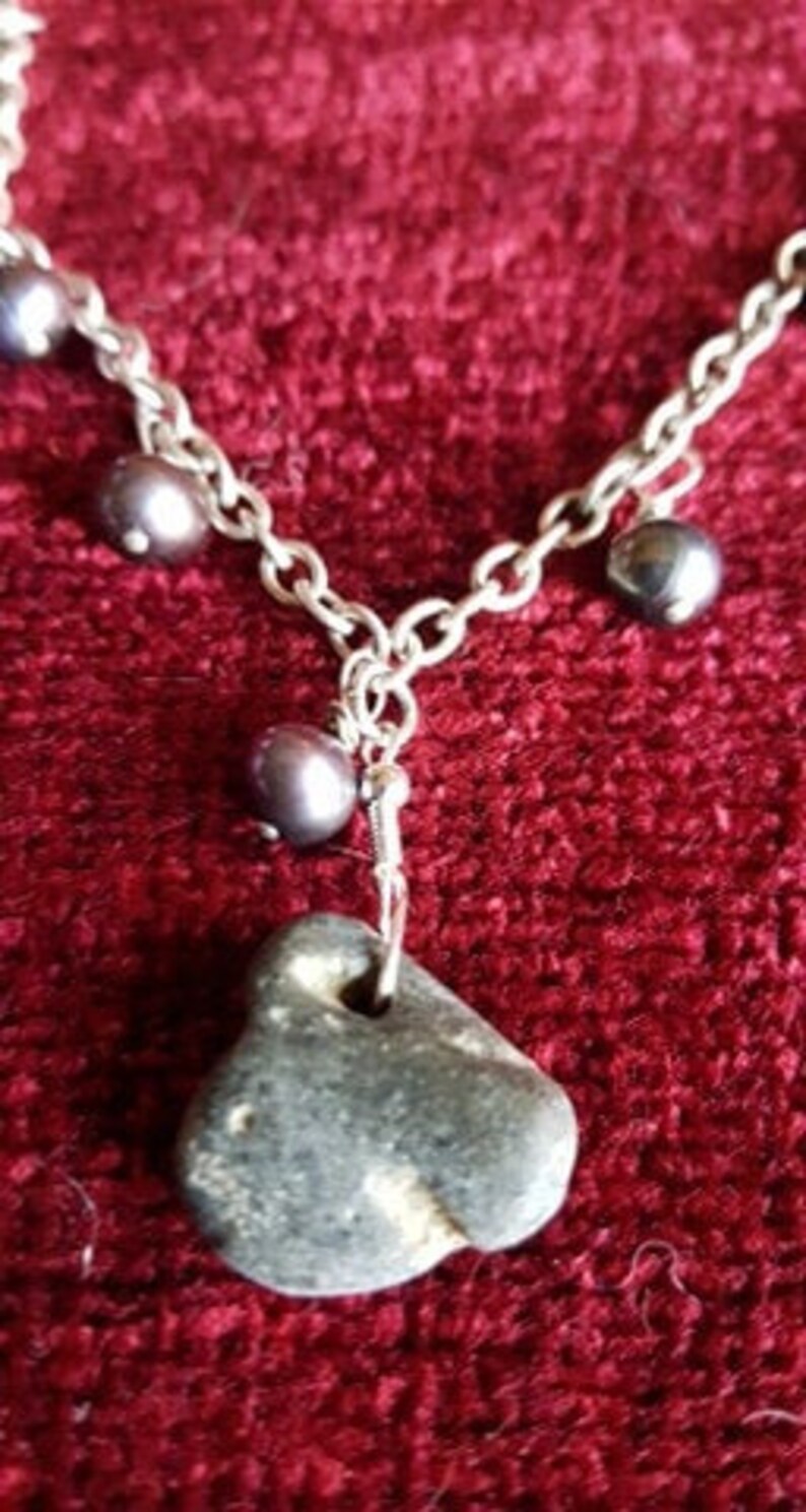 Protection, Growth and Wellbeing Amulet Black Pearls & Hagstone image 2