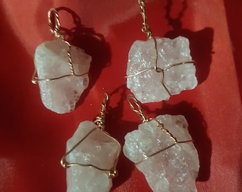 Natural Rose Quartz 'Healing Heart' Amulet