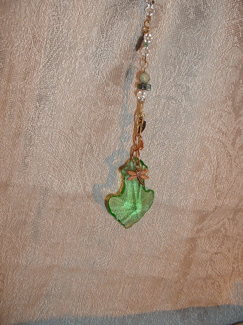 Green Faery Rainbow Dancer Window Hanging Crystal image 1