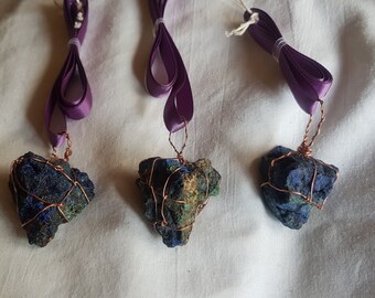 Azurite-Malachite (large) Amulet of Healing.
