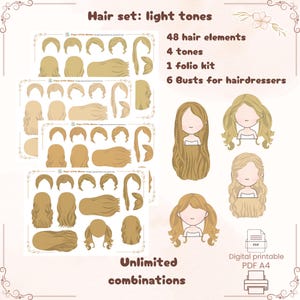 Paper Doll Hairstyle Set - Create Endless Looks for Your Dolls