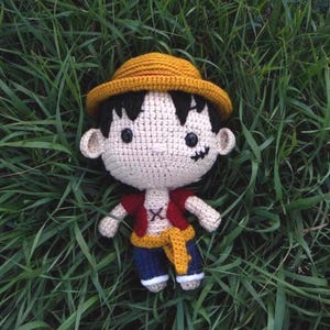 Crochet Anime Plush: Handmade Straw Hat Pirate Collectible