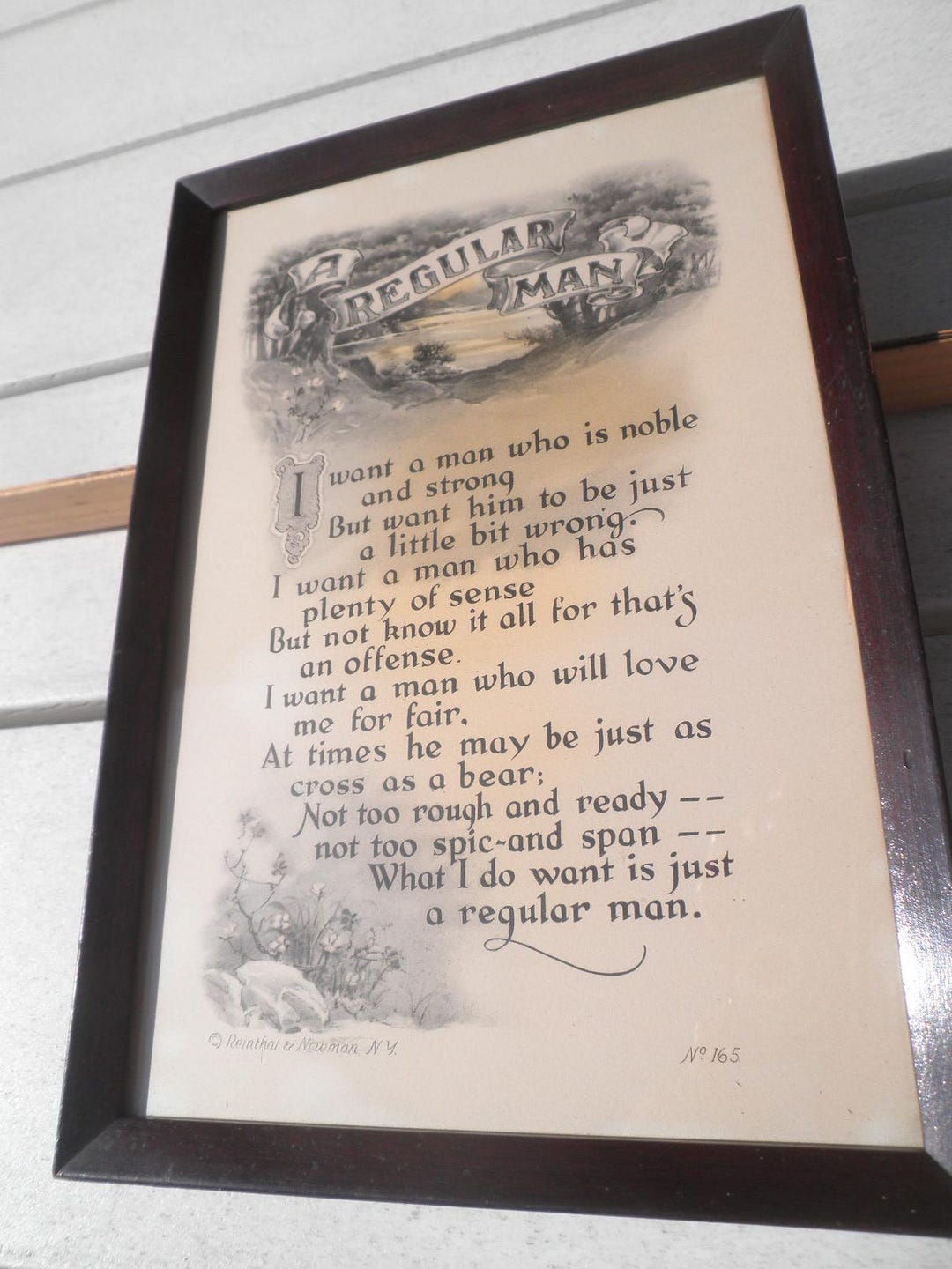 Antique Reinthal & Newman Regular Man Framed Litho Print 165 Etsy