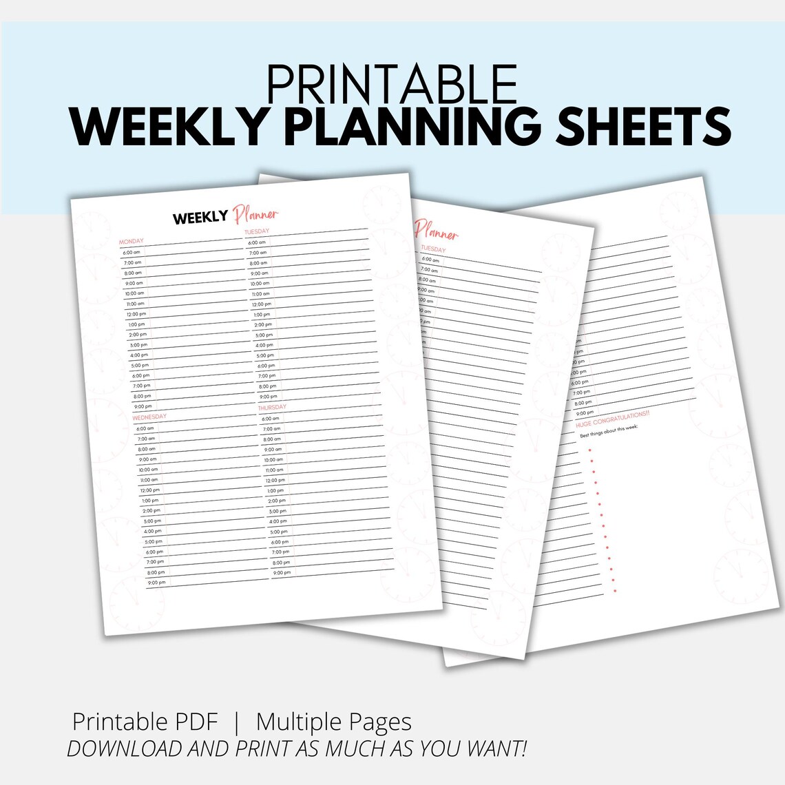 Printable Weekly Planner| Weekly Plan Sheet| Task and Appointment ...