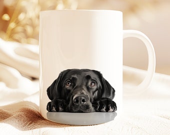 Labrador Retriever Peeking Portrait Mug | Labrador Retriever Portrait Mug | Dog Lover Gift Coffee Cup | Dog Owner Tea Cup Gift