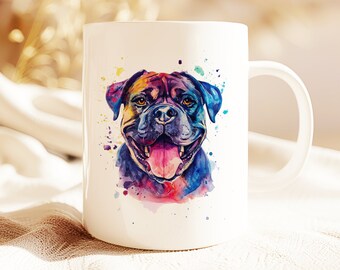 Mok met portret van Cane Corso-waterverf | Schattige geschilderde rietcorso-mok | Hondenliefhebber cadeau koffiekopje | Cadeau kopje hondeneigenaar