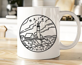 Maine Mug | ME Coffee Cup | ME State Tea Cup | State Motto Gift | View all our 50 State Mugs