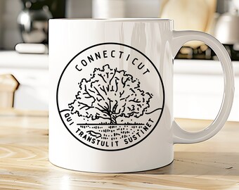 Connecticut Mug | CT Coffee Cup | CT State Tea Cup | State Motto Gift | View all our 50 State Mugs