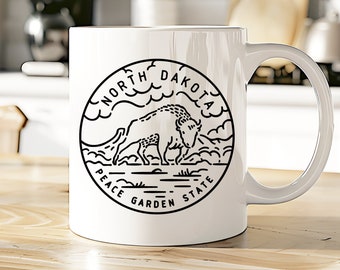 North Dakota Mug | ND Coffee Cup | ND State Tea Cup | State Motto Gift | View all our 50 State Mugs