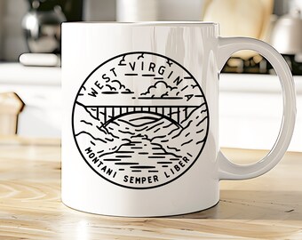 West Virginia Mug | WV Coffee Cup | WV State Tea Cup | State Motto Gift | View all our 50 State Mugs