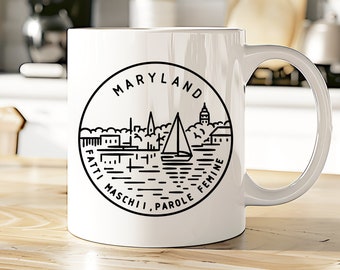 Maryland Mug | MD Coffee Cup | MD State Tea Cup | State Motto Gift | View all our 50 State Mugs