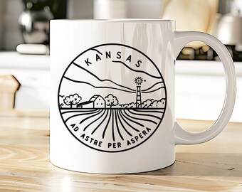 Kansas Mug | KS Coffee Cup | KS State Tea Cup | State Motto Gift | View all our 50 State Mugs