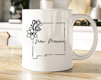 New Mexico Mug | Floral NM State Map Coffee Cup
