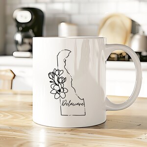 Delaware Mug | DE Coffee Cup | DE State Tea Cup | State Map Gift | View all our 50 State Mugs