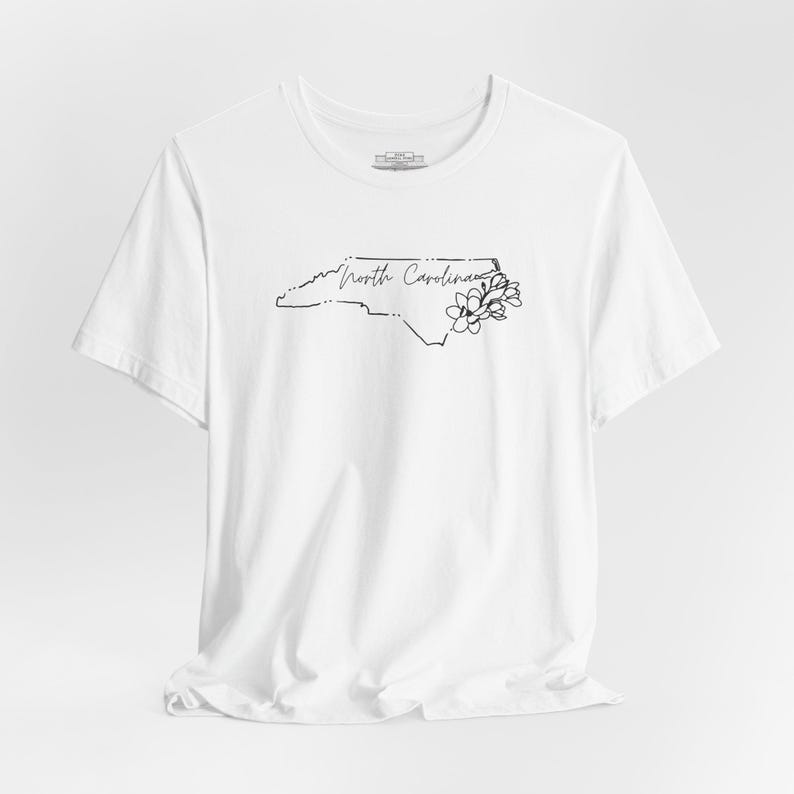 North Carolina Map Floral T-Shirt | Minimalist State Line Drawing Tee image 11