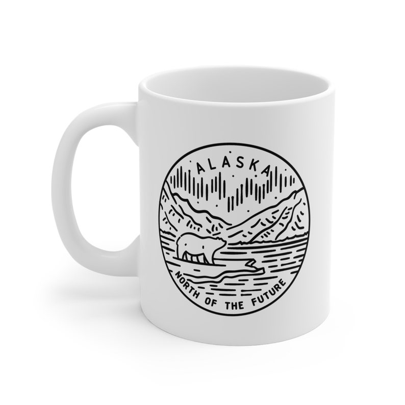 Alaska Becher | AK Kaffeetasse | AK Zustand Teetasse | Zustand Geschenk | Sehen Sie sich alle unsere 50 Zustandsbecher an Bild 3