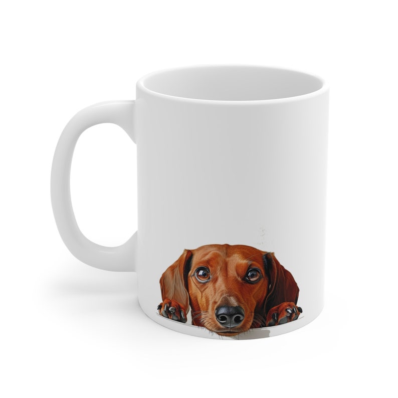Dachshund Peeking Portrait Mug | Dachshund Portrait Mug | Dog Lover Gift Coffee Cup | Dog Owner Tea Cup Gift image 3