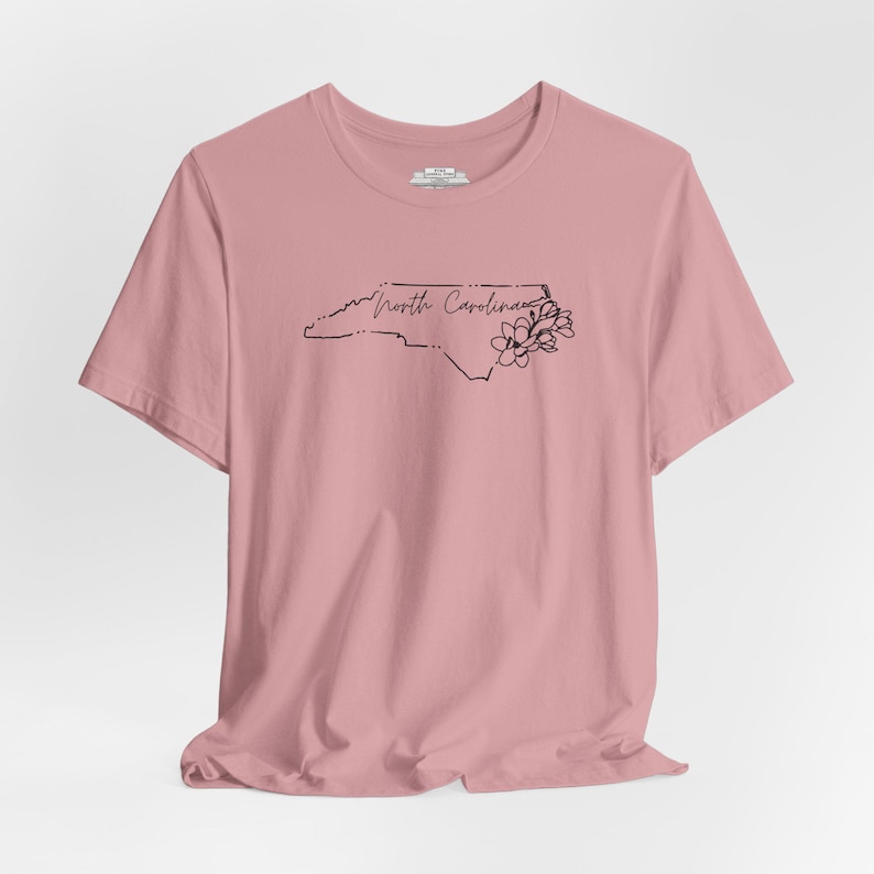 North Carolina Map Floral T-Shirt | Minimalist State Line Drawing Tee image 9