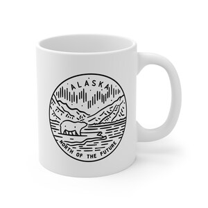 Alaska Becher | AK Kaffeetasse | AK Zustand Teetasse | Zustand Geschenk | Sehen Sie sich alle unsere 50 Zustandsbecher an Bild 4