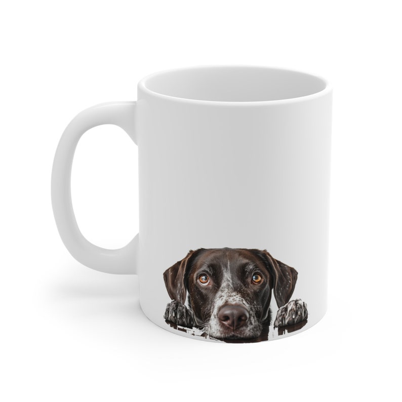 Pointer Peeking Portrait Mug | German Shorthaired Pointer Portrait Mug | Dog Lover Gift Coffee Cup | Dog Owner Tea Cup Gift image 3