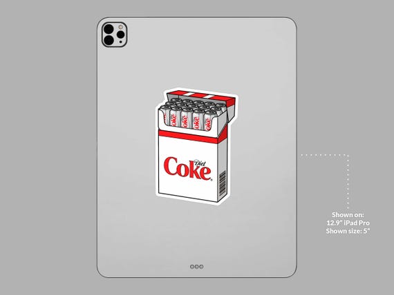 Diet Coke Cigarettes Sticker | Soda Addiction Humor | Caffeine Habit Vinyl  Decal | Pop Culture Parody