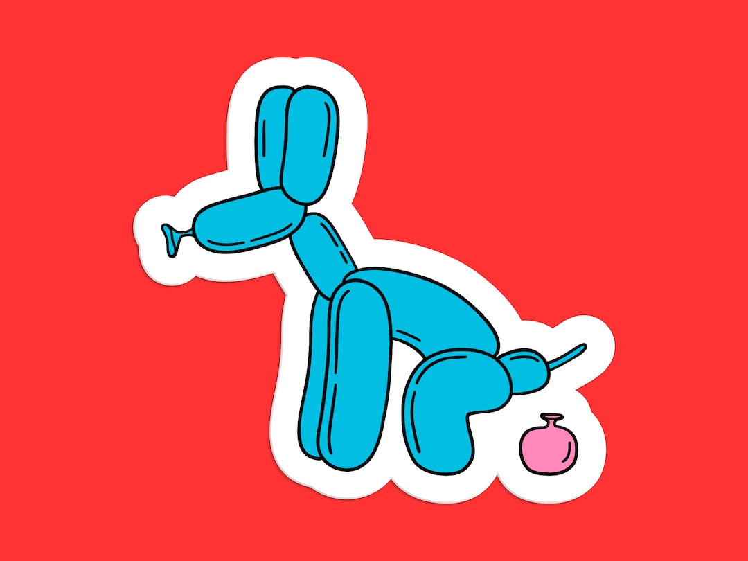 Pooping Balloon Dog Sticker - Etsy