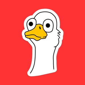 Lustiger Entenaufkleber, Cartoon Ente, niedliche Tierkunst, minimalistisches Entendesign