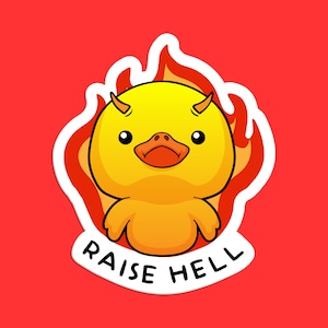 Raise Hell Devil Duck Sticker - Waterproof Vinyl Decal