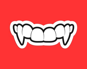 Vampire Teeth Sticker - Gothic Halloween Decor, Vampire Fangs