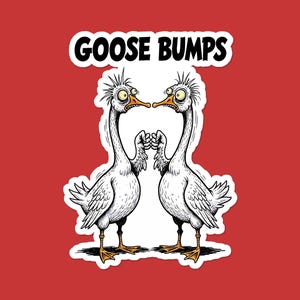 Gänse-Beulen Aufkleber | Lustiger Vogel Wortspiel Vinyl Aufkleber | Gruselige Gänse Humor Laptop Aufkleber | Wasservögel Kunst Geschenk | Vogel Scherz