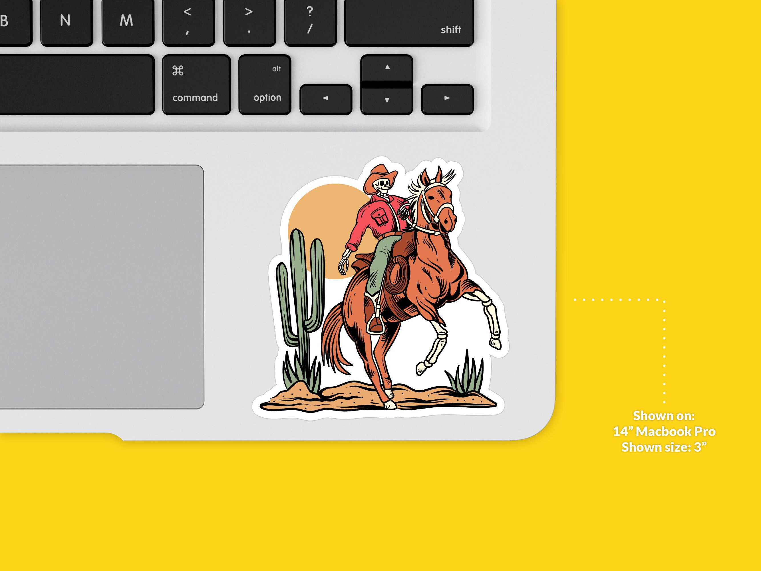 Cowboy Riding Horse Sticker: Wild West Desert Adventure - Etsy