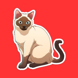Siamese Cat Sticker, Cute Siamese Cat Decal, Adorable Cat Art, Cat Lover Gift, Cat Decor, Laptop Sticker, Water Bottle Decal, Kitty Sticker