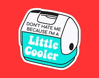 Little Cooler Sticker: Aqua Humor, Weather-Resistant Vinyl