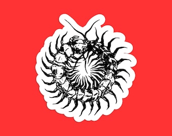 Creepy Centipede Sticker - Gothic Insect Design for Horror Enthusiasts