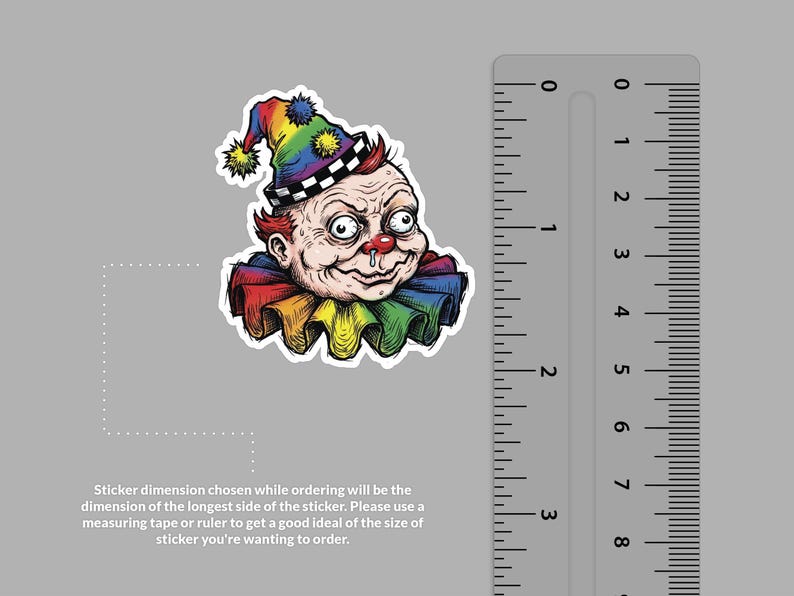 Sad Clown Sticker | Rainbow Jester Vinyl Decal | Funny Weirdcore ...