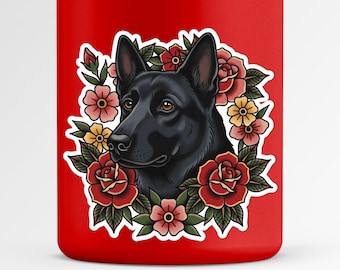 Zwarte sticker Duitse herdershond