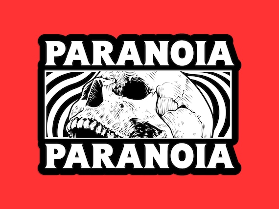 Paranoia Skull Sticker: Dark Humor Gothic Art Decal - Etsy