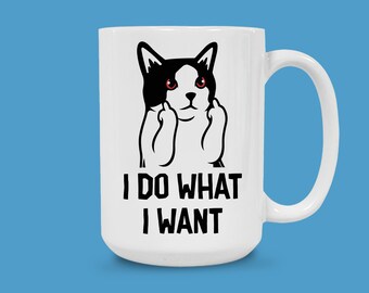 Funny Cat Middle Finger Mug: Sarcastic Rebellious Humor