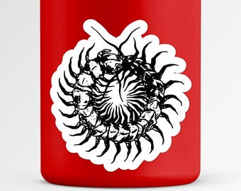 Creepy Centipede Sticker - Gothic Insect Design for Horror Enthusiasts