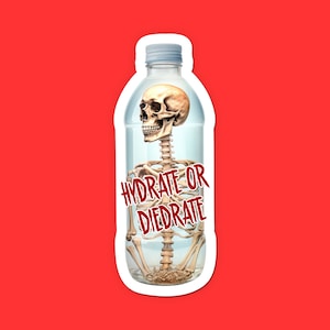 Stay Thirsty Skull Sticker - Funny Hydration Sticker