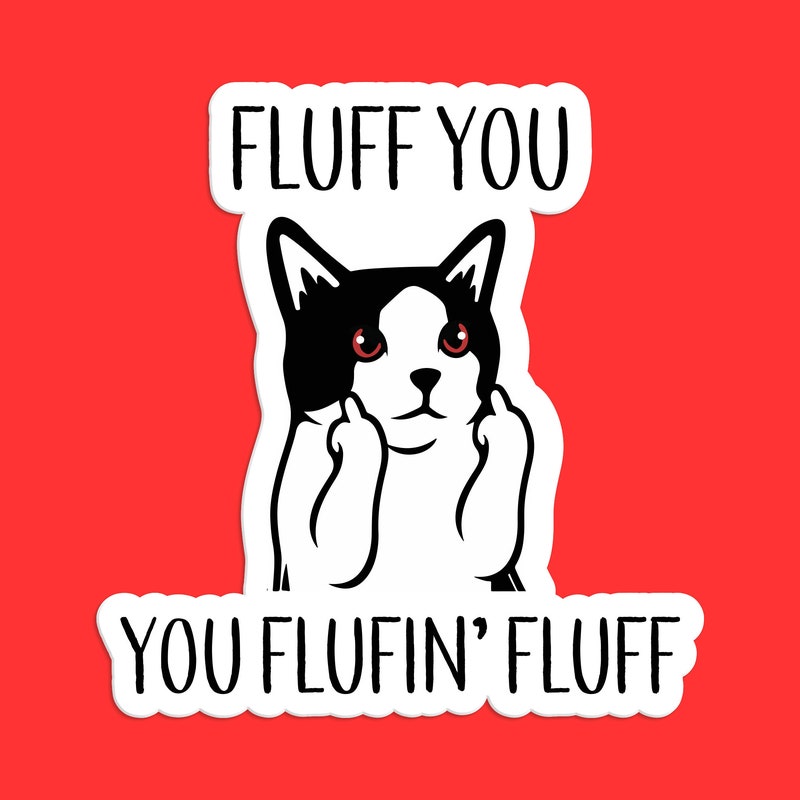 Middle Finger Cat Sticker - Etsy