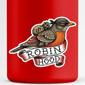Robin Hood Vinyl Sticker, Robin Bird Burglar Decal