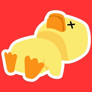 Funny Dead Duck Sticker, Quirky Duck Art, Humorous Animal Decal, Unique Duck Design, Cute Duck Illustration, Cartoon Duck Sticker