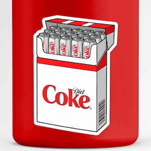 Sticker cola light sigaretten | Humor over frisdrankverslaving | Cafeïne gewoonte vinyl sticker | Popcultuurparodie