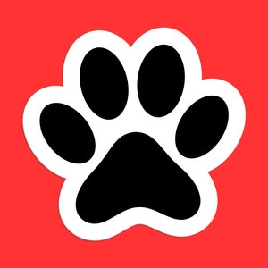 Paw Print Sticker, Cute Pet Footprint Decal, Dog and Cat Lover Art, Animal Paw Decor