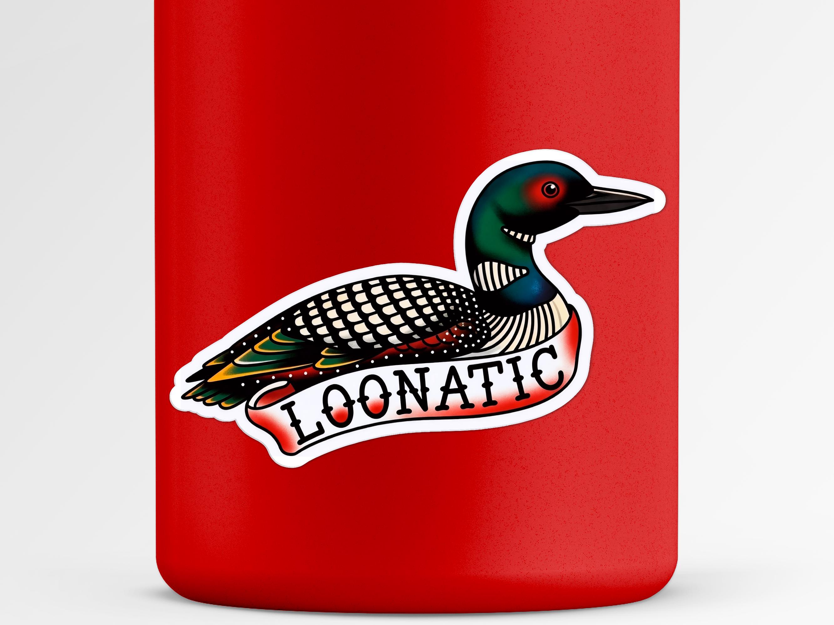 Funny Loon Sticker | “LOONATIC” Banner | Loon Bird Vinyl Decal | Lake ...