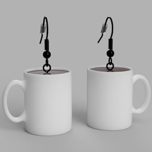 Coffee Mug Earrings, Miniature Mug Jewelry, Unique Handmade Earrings, Fun Coffee Lover Gift - Hypoallergenic Dangle Earrings