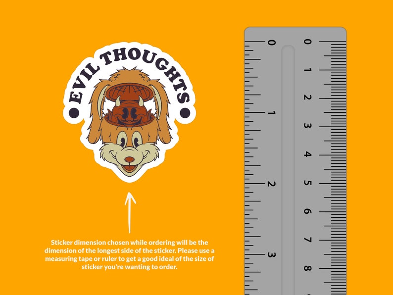 Comical Evil Ruler Evil Thoughts Sticker: Funny Cartoon Devil Vinyl Decal - Etsy