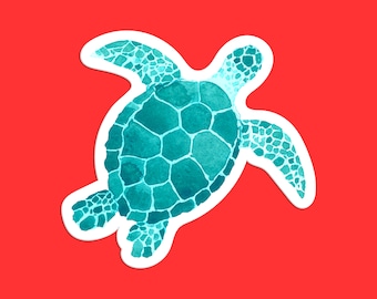 Sea Turtle Sticker - Watercolor Turtle Decal for Ocean Lovers